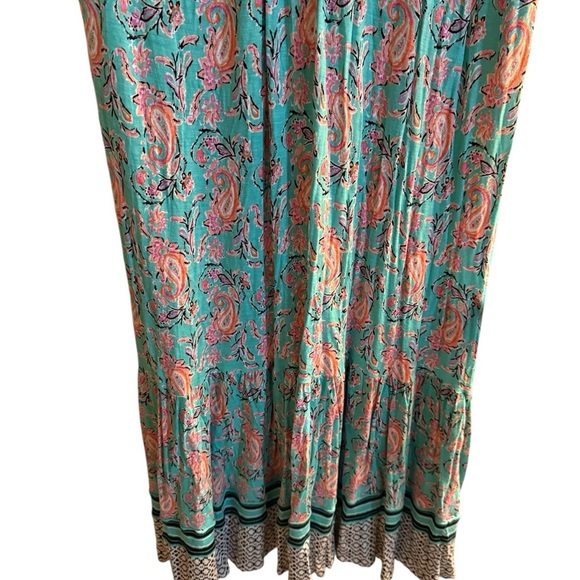 Ellen Tracy Sleeveless Paisley Dress | Size Large | Keyhole Back - Picture 7 of 11